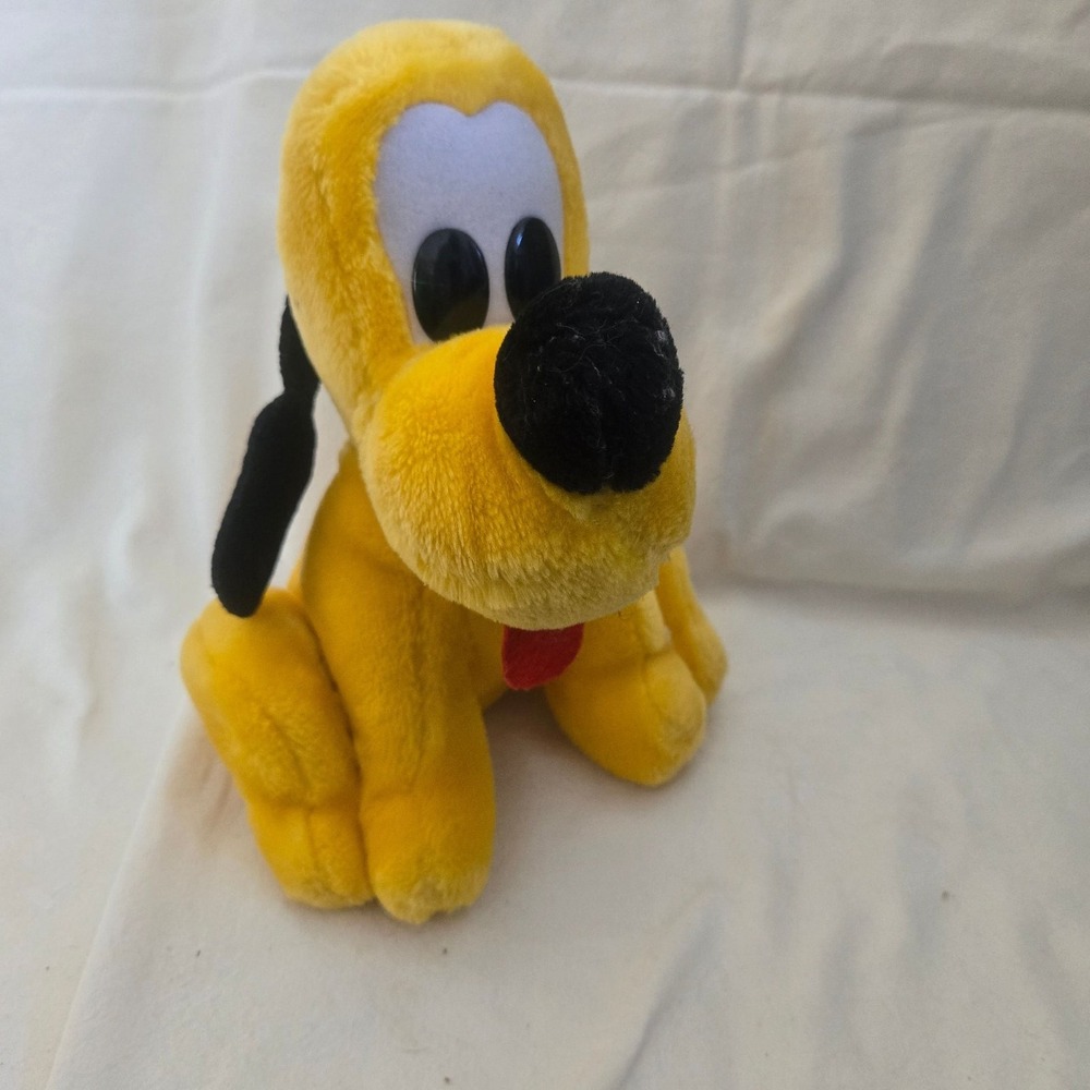 Vintage PLUTO Plush Disneyland Walt Disney World 10" Sitting Stuffed Animal Dog